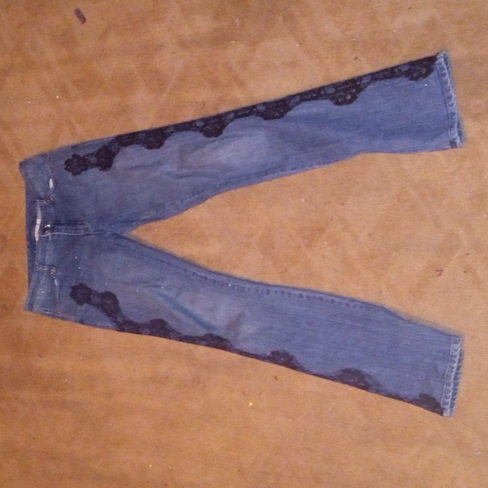 Boston Proper Jeans with Black Lace size 2